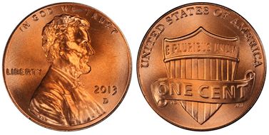 2013-D 1C Shield MS68RD