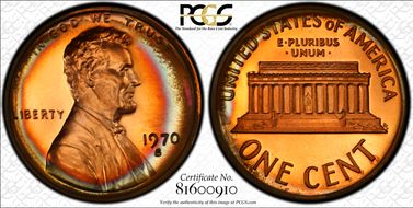 1970-S 1C Large Date PR67DCAM