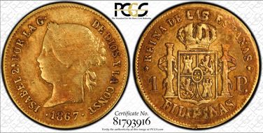1867 Peso KM-142 Au N1