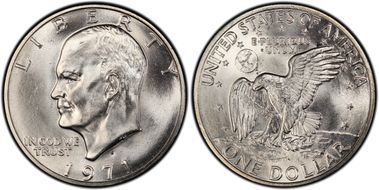 1971-S/S $1 Silver, RPM, FS-501 MS65