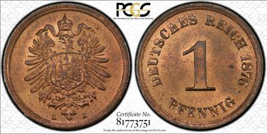 1876-D Pfg MS64RB