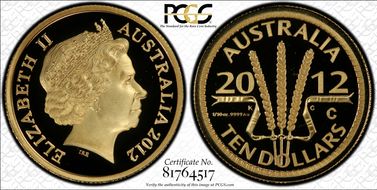 2012-C $10 Wheat Sheaf PR69DCAM