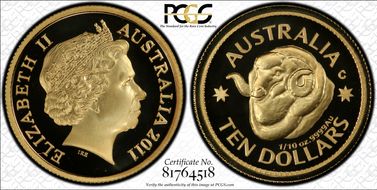 2011-C $10 Ram's Head PR69DCAM