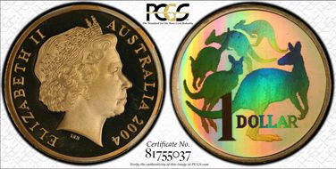 2004 $1 Holographic Kangaroos PR67DCAM