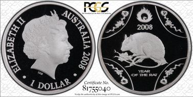 2008 $1 Rat Small Size PR67DCAM