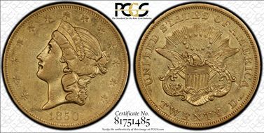 1850-O $20 AU53