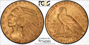 1910-S $5 MS65