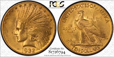 1932 $10 MS62