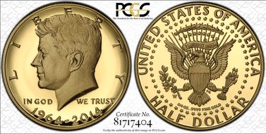 2014-W 50C Gold 50th Anniversary First Strike PR69DCAM