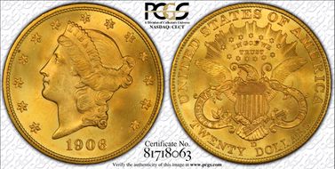 1906-D $20 MS66