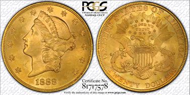 1888 $20 MS63