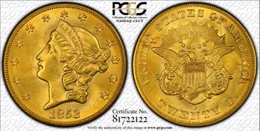 1853-O $20 MS63
