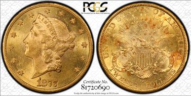 1877-CC $20 MS62