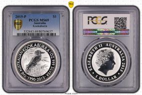 2015-P $1 Kookaburra Ag MS69