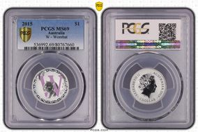 2015 $1 W - Wombat Al-Br Colorized MS69