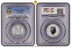 2015 $1 M - Magpie Al-Br Colorized MS69