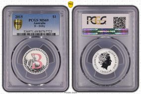 2015 $1 B - Bilby Al-Br Colorized MS69