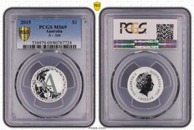 2015 $1 A - Ant Al-Br Colorized MS69