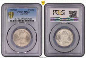1957(m) Florin MS65