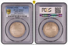 VS1985 (1928) Rupee Y-22.1 Thin Characters MS65