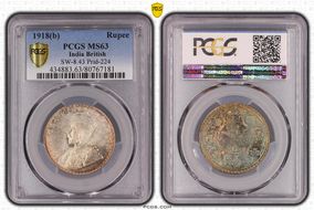 1918(B) Rupee SW-8.43 Prid-224 MS63