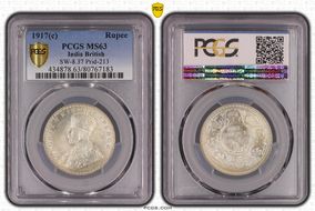 1917(C) Rupee SW-8.37 Prid-213 MS63