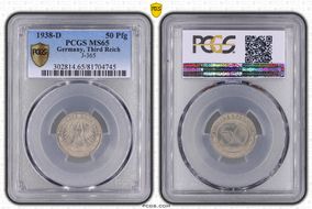 1938-D 50 Pfg J-365 MS65