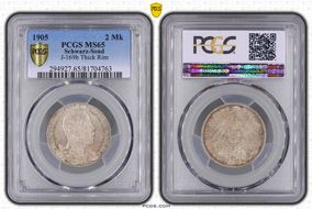 1905 2 Mk J-169b Thick Rim MS65
