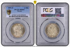 1891-E 2 Mk J-124 MS64