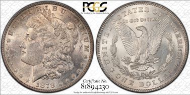 1878 7TF $1 VAM 145, Broken N&M AU58