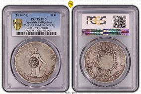 (1834-37) 8 R KM-138.1 C/M on Peru 8R F15