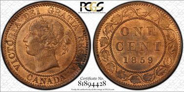 1859 1C Narrow 9 MS63RB