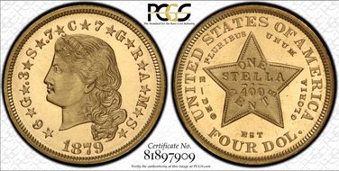 1879 $4 Flowing Hair PR67CAM