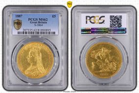 1887 £5 S-3864 MS62