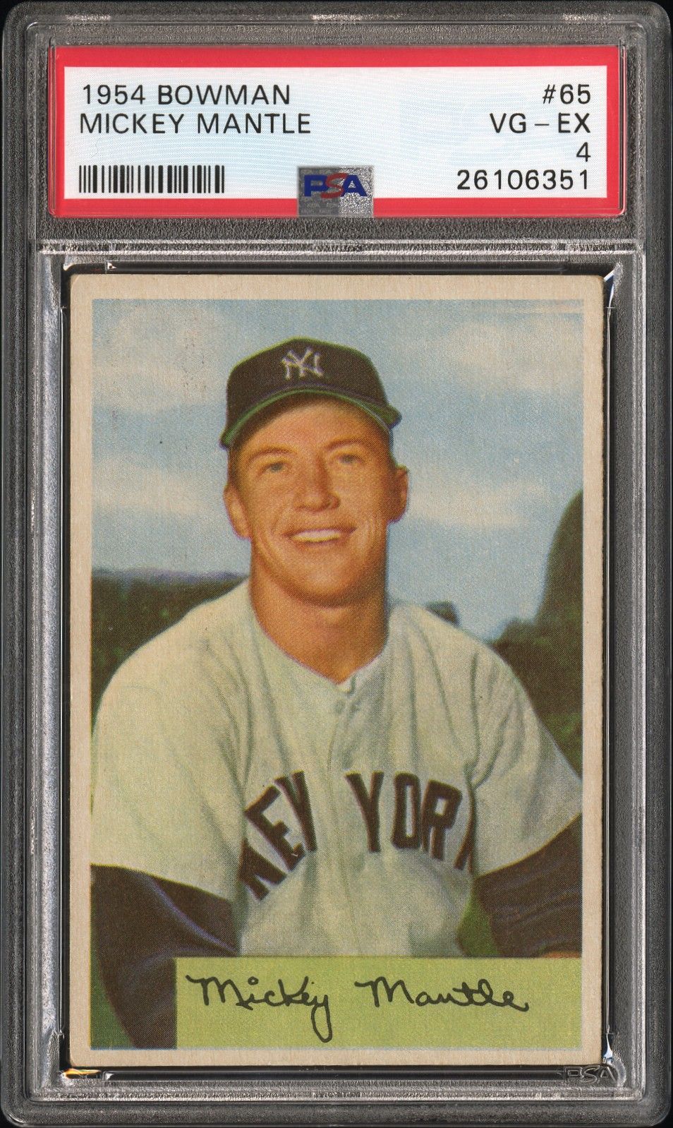 1954 Bowman BOWMAN #65 Mickey Mantle front