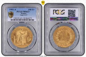 1901-A 100 Fr Gad-1137 F-552 MS62+