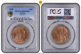 1908 10C Gad-277 F-136 MS65RD