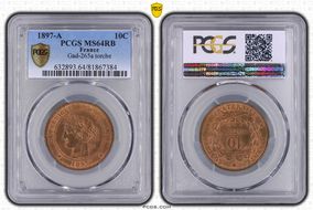 1897-A  10C Gad-265a F-135 torche MS64RB