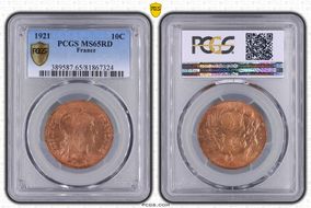 1921 10C Gad-277 F-136 MS65RD