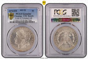 1878 8TF $1 VAM 22, Polished LIB N1