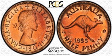 1955(p) 1/2D No Dot PR64RB