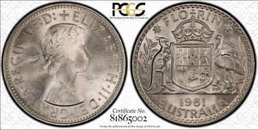 1961(m) Florin MS64