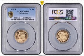 1927 B 20 Fr KM-35.1  Au MS66