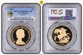 1982 £5 S-SE1 St. George PR69DCAM