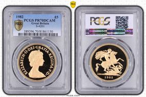 1982 £5 S-SE1 St. George PR70DCAM