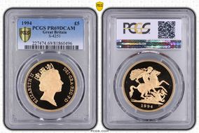 1994 £5 S-SE3 St. George PR69DCAM