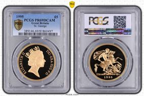 1995 £5 S-SE3 St. George PR69DCAM