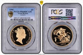 1996 £5 S-SE3 St. George PR68DCAM