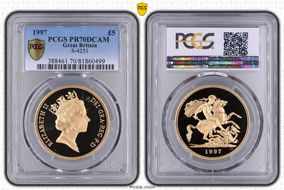 1997 £5 S-SE3 St. George PR70DCAM