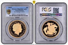 2005 £5 S-SE10 St. George PR69DCAM